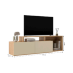 RACK DE MADERA DE MDP 2 PUERTAS COLOR NOGUEIRA/OFF WHITE -MVS SUL- - Imagen 3