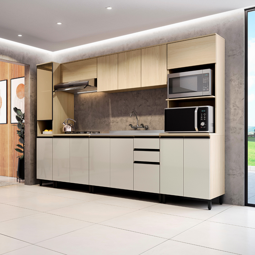 CONJUNTO ANDRIA 6 MODULOS CONJUNTO DE COCINA ANDRIA 6 MODULOS COLOR NATURALE/NUDE - Imagen 1