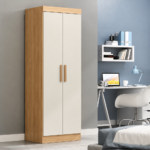 ROPERO PARIS DE MADERA DE 2 PUERTAS COLOR CINAMOMO/OFF WHITE -MXL-