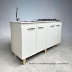 MESON MELAMINA 150CM 4 PUERTAS COLOR BLANCO