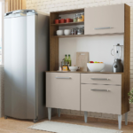 KIT COCINA COMPACTA LIFE 3 PUERTAS 1 CAJON COLOR RUSTICO/CREMA -MADESA-
