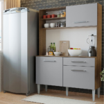 KIT COCINA COMPACTA LIFE 3 PUERTAS 1 CAJON COLOR RUSTICO/GRIS -MADESA-