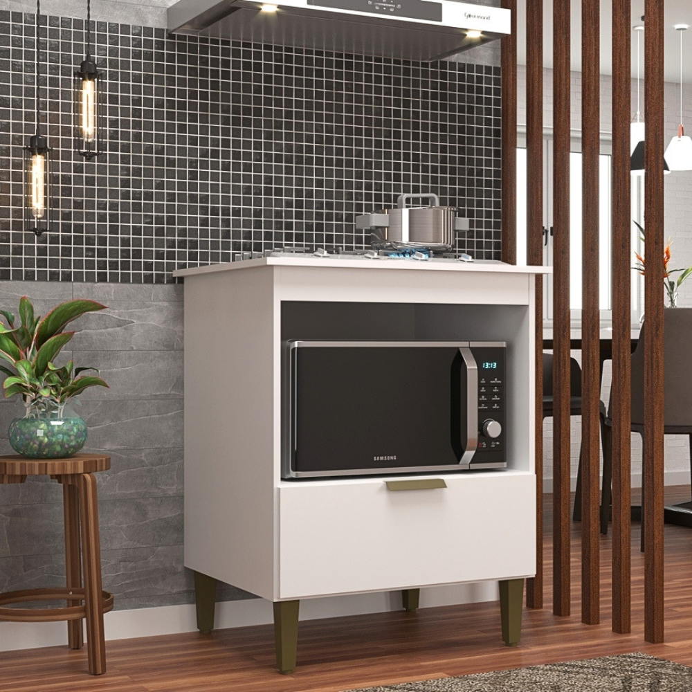 COOKTOP 1 PUERTA BLANCO MESON COOKTOP 1 PUERTA COLOR BLANCO -JCRV- - Imagen 1