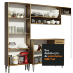 KIT COCINA EMILLY 3 PIEZAS | MESON 105CM, AEREO 165CM Y DESPENSA 64CM COLOR RUSTICO -MADESA- - Imagen 3