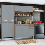 KIT COCINA EMILLY 4 PIEZAS | MESON 105CM, AEREO 165CM, DESPENSA 64CM Y DESPENSA 32CM COLOR RUSTICO/GRIS -MADESA-