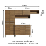 KIT COCINA EMILLY 3 PIEZAS | MESON 105CM, AEREO 165CM Y DESPENSA 64CM COLOR RUSTICO -MADESA- - Imagen 2