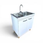 MESON MELAMINA 81CM 2 PUERTAS COLOR BLANCO PARA LAVAPLATOS HESSEN