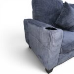SECCIONAL BRAZO RECTO CON POSA VASO Y MODULAR TELA DE PANA COLOR GRIS (BAO) - Imagen 2
