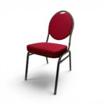 SILLA DE FIERRO TELA LINO COLOR ROJO - Imagen 2