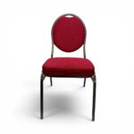 SILLA DE FIERRO TELA LINO COLOR ROJO