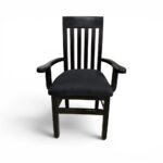 SITIAL MADERA RUSTICO TAPIZ COLOR NEGRO LINO