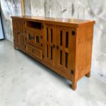 RACK APARADOR RUSTICO 180CM 6 PT 1 CJ Y 1 NICHO COLOR CAOBA