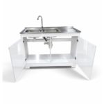 MUEBLE PARA LAVAPLATOS DOBLE 2PT COLOR BLANCO + LATA SOBREPONER 120CM + LLAVE VERTICAL + DESAGUE Y SIFON -MVS SUL- - Imagen 2