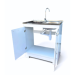 MUEBLE PARA LAVAPLATOS SIMPLE 2PT COLOR BLANCO + LATA SOBREPONER 80CM + LLAVE VERTICAL + DESAGUE Y SIFON -MVS SUL- - Imagen 2