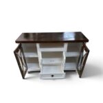 RACK APARADOR RUSTICO 120CM 4 PT 1 NICHO Y 1 CJ COLOR BLANCO/CHOCOLATE - Imagen 2