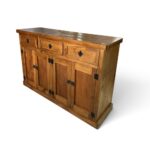 RACK APARADOR RUSTICO 120CM 4PT 3CJ COLOR CAOBA