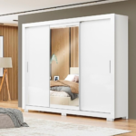 ROPERO SANTANA 3 PT CORREDIZAS 4 CJ COLOR BLANCO -MXL-